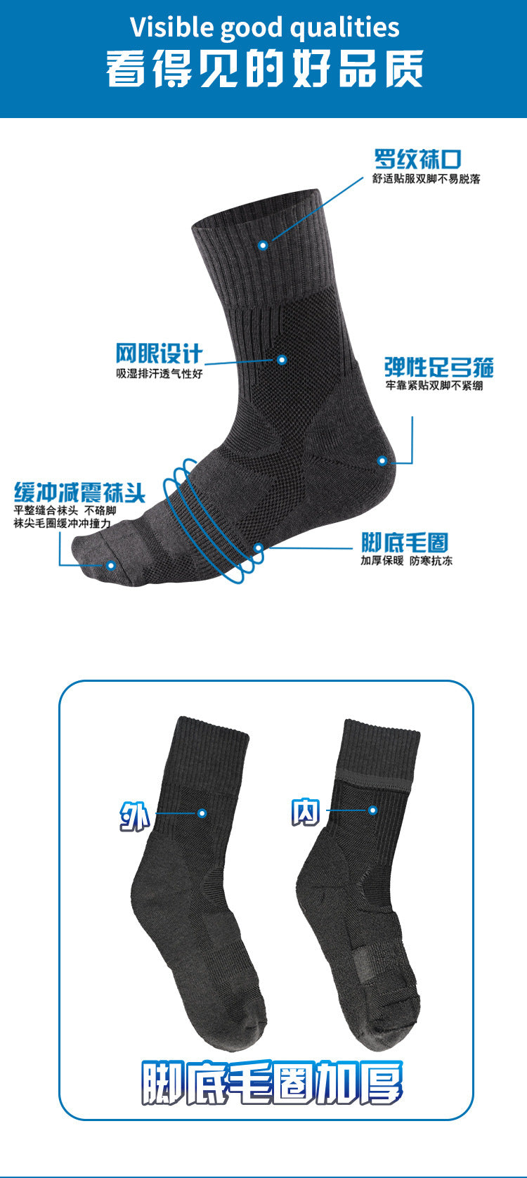 Lightweight Merino Wool Hiking Socks (Unisex)