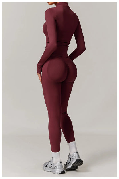 Women’s Seamless Gym Yoga Set – Leggings & Sports Bra