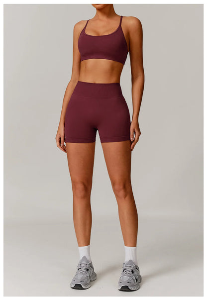 Women’s Seamless Gym Yoga Set – Leggings & Sports Bra