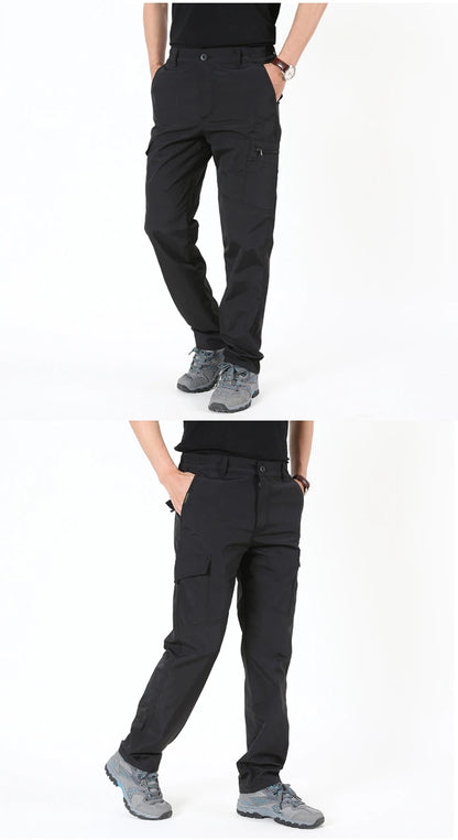 2024 Outdoor Work Tactical Pants Men Winter Casual Cargo Trousers Waterproof Fleece-lined Pant Elastic Hiking Traveling Workwear