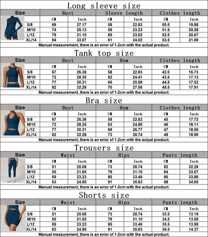 2/3/4PCS Yoga Set Gym Clothes Sportswear Seamless Yoga Suits For Women Fitness Long Sleeved Tracksuits Sports Bra Gym Leggings