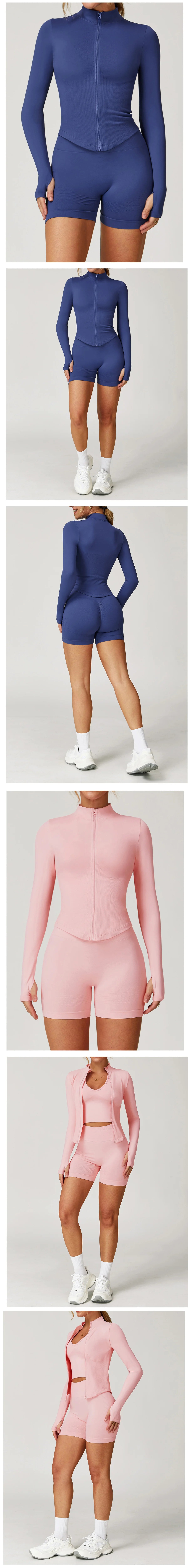 2/3/4PCS Yoga Set Gym Clothes Sportswear Seamless Yoga Suits For Women Fitness Long Sleeved Tracksuits Sports Bra Gym Leggings