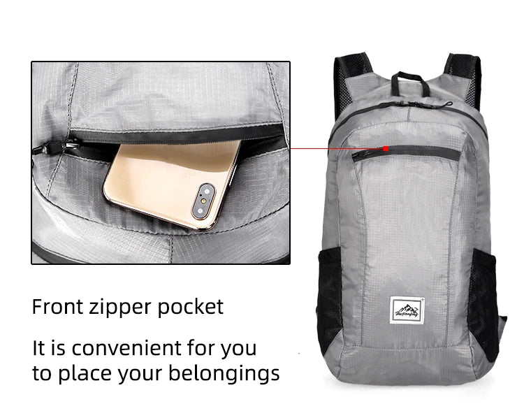 18L Portable Foldable Backpack Folding Mountaineering Bag Ultralight Outdoor Climbing Cycling Travel Knapsack Hiking Daypack