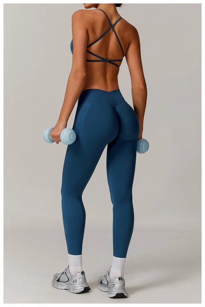 Women’s Seamless Gym Yoga Set – Leggings & Sports Bra