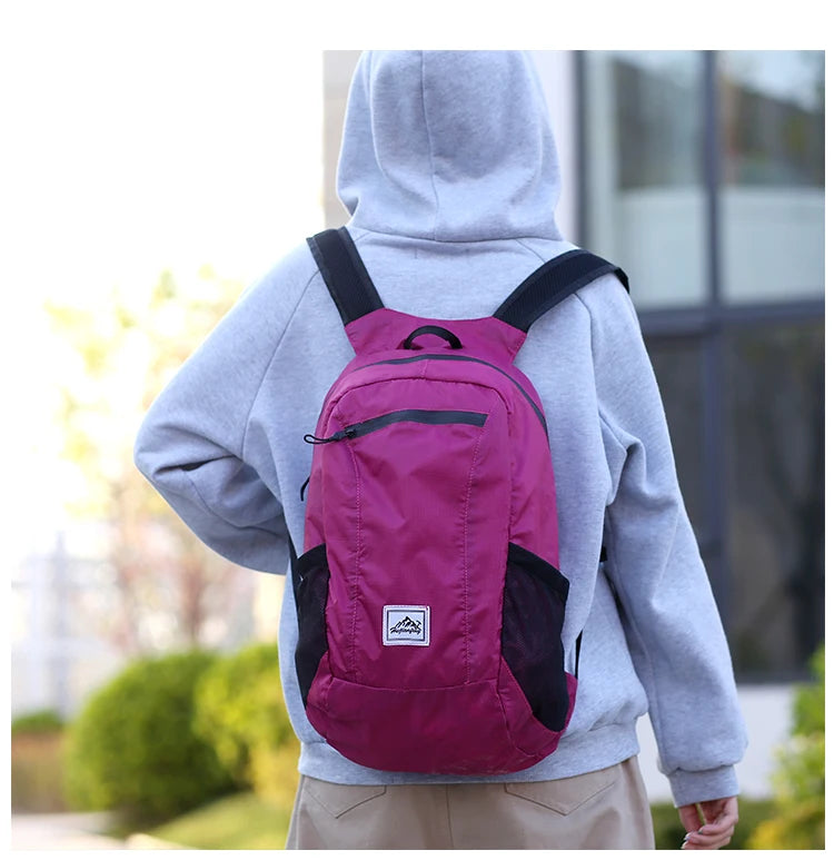 18L Portable Foldable Backpack Folding Mountaineering Bag Ultralight Outdoor Climbing Cycling Travel Knapsack Hiking Daypack