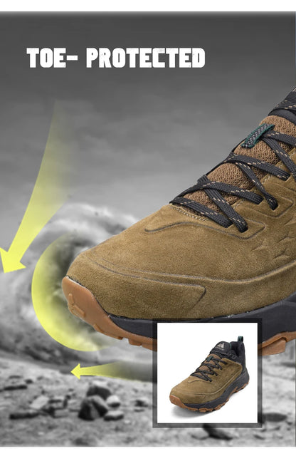 Men’s Waterproof Breathable Hiking Shoes – Non-Slip Leather