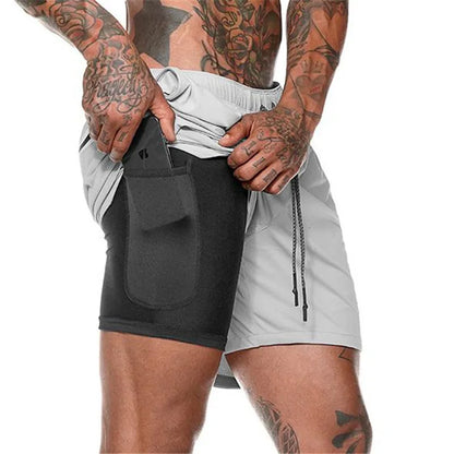 Men’s 2-in-1 Gym Running Shorts – Quick-Dry