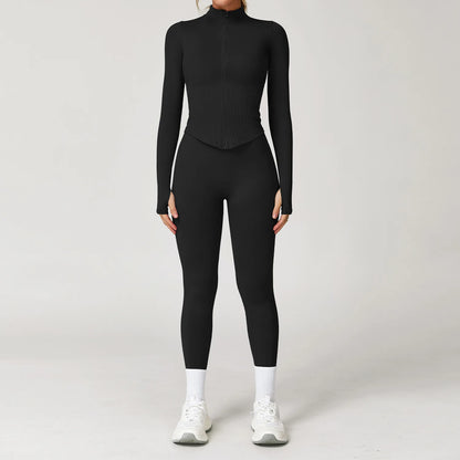 2/3/4PCS Yoga Set Gym Clothes Sportswear Seamless Yoga Suits For Women Fitness Long Sleeved Tracksuits Sports Bra Gym Leggings