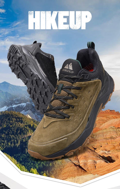 Men’s Waterproof Breathable Hiking Shoes – Non-Slip Leather