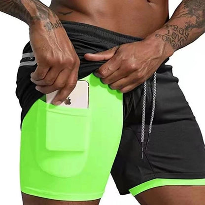 Men’s 2-in-1 Gym Running Shorts – Quick-Dry