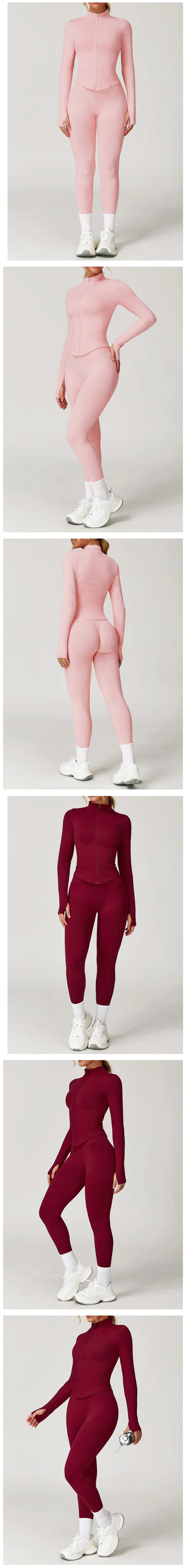 2/3/4PCS Yoga Set Gym Clothes Sportswear Seamless Yoga Suits For Women Fitness Long Sleeved Tracksuits Sports Bra Gym Leggings