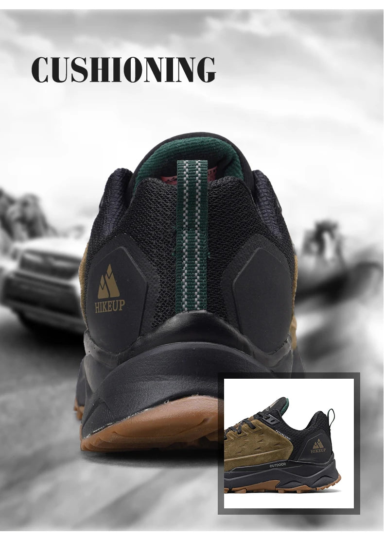 Men’s Waterproof Breathable Hiking Shoes – Non-Slip Leather