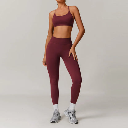 Women’s Seamless Gym Yoga Set – Leggings & Sports Bra