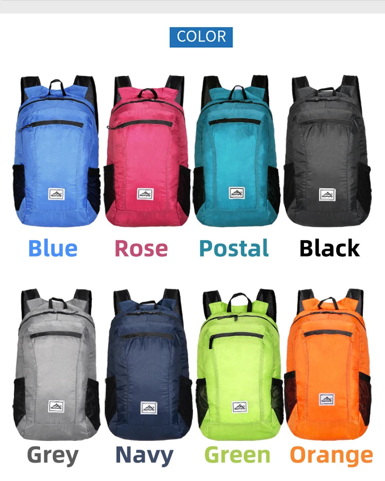 18L Portable Foldable Backpack Folding Mountaineering Bag Ultralight Outdoor Climbing Cycling Travel Knapsack Hiking Daypack