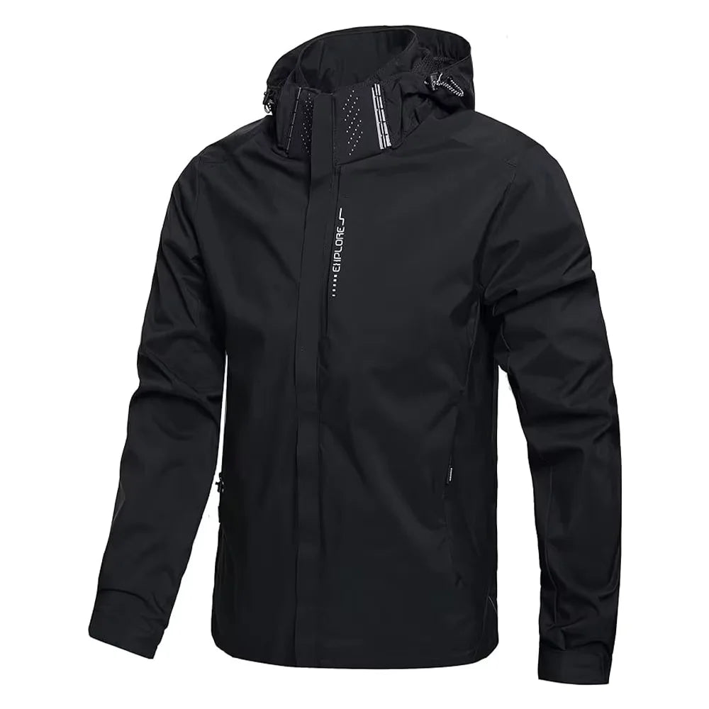 Men’s Waterproof Lightweight Rain Jacket – Hooded & Windproof