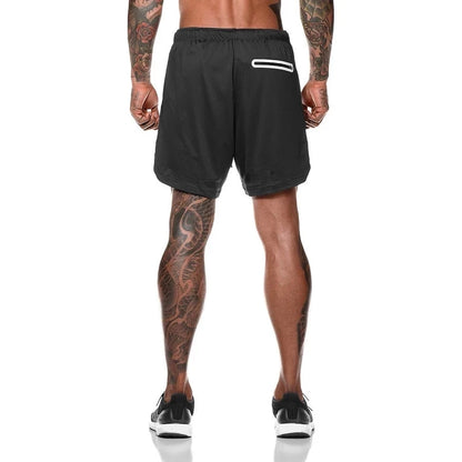 Men’s 2-in-1 Gym Running Shorts – Quick-Dry