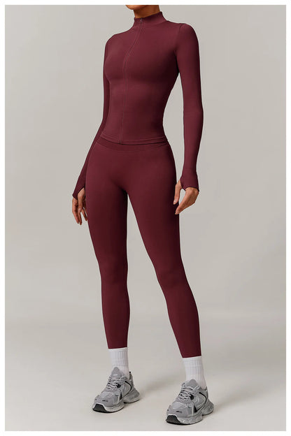 Women’s Seamless Gym Yoga Set – Leggings & Sports Bra