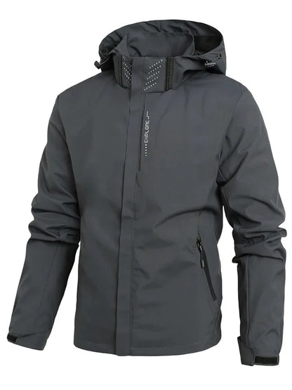 Men’s Waterproof Lightweight Rain Jacket – Hooded & Windproof
