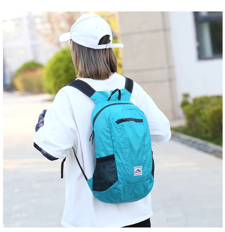 18L Portable Foldable Backpack Folding Mountaineering Bag Ultralight Outdoor Climbing Cycling Travel Knapsack Hiking Daypack