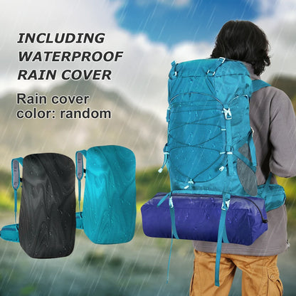 50L Waterproof Hiking Backpack with Rain Cover – Trekking Rucksack