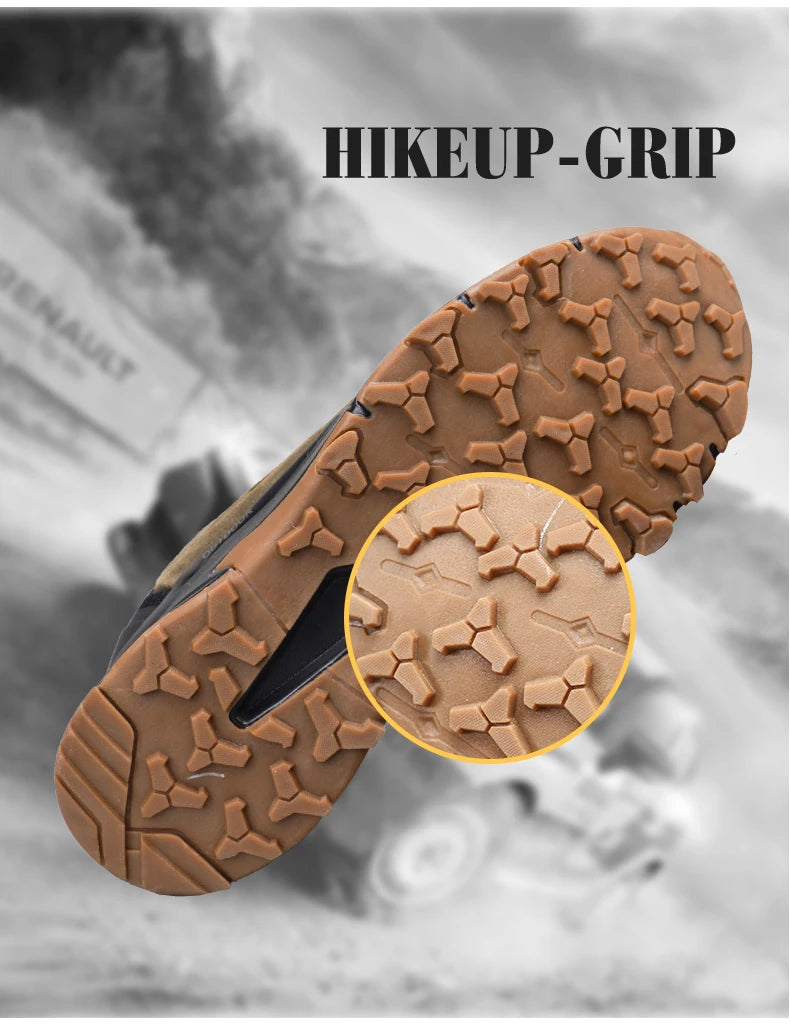 Men’s Waterproof Breathable Hiking Shoes – Non-Slip Leather