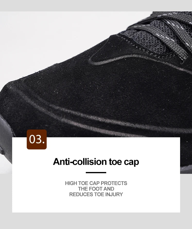 Men’s Waterproof Breathable Hiking Shoes – Non-Slip Leather